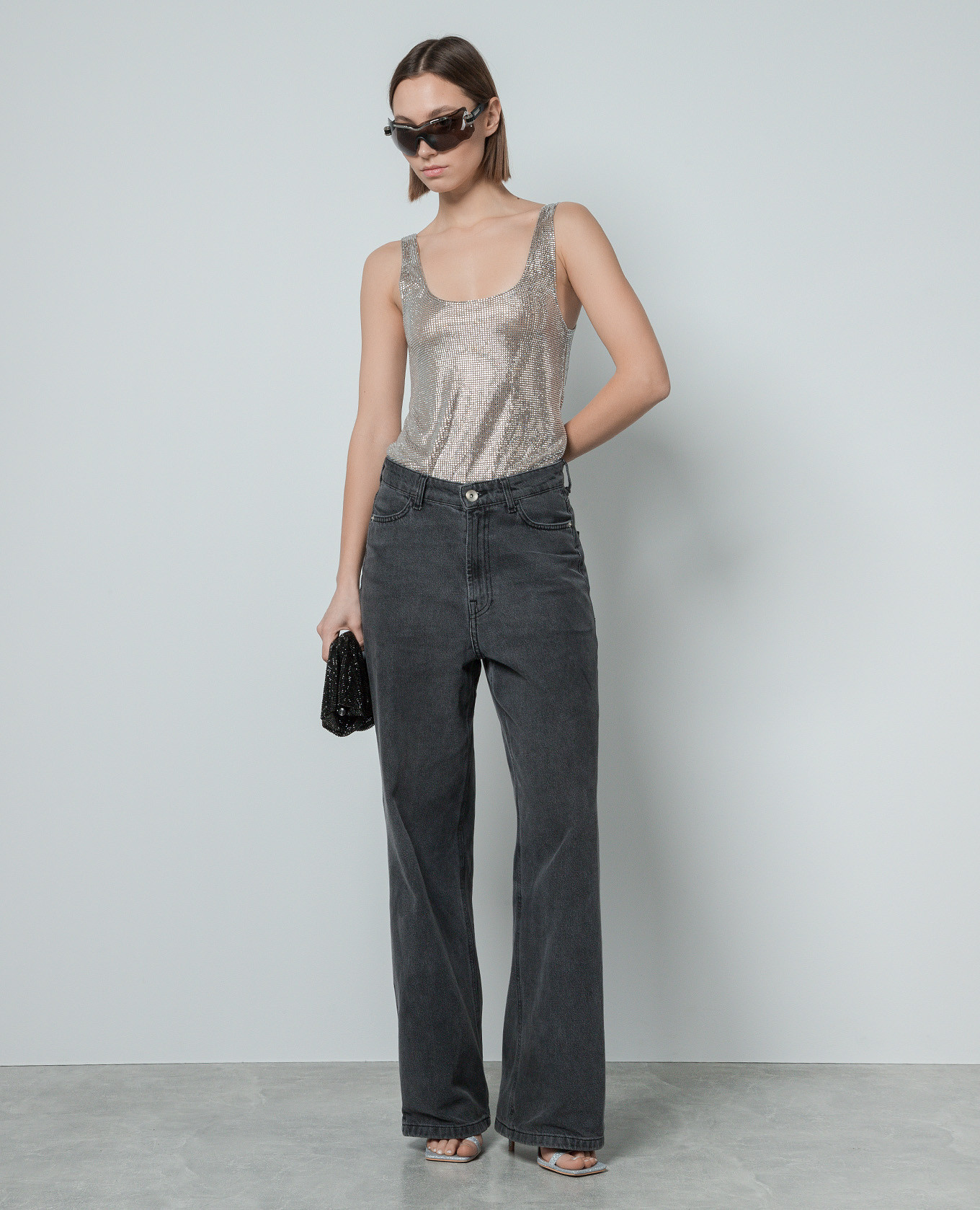 Image 2 Giuseppe Di Morabito Milano Beige top with crystals 02PSTO178FC02212