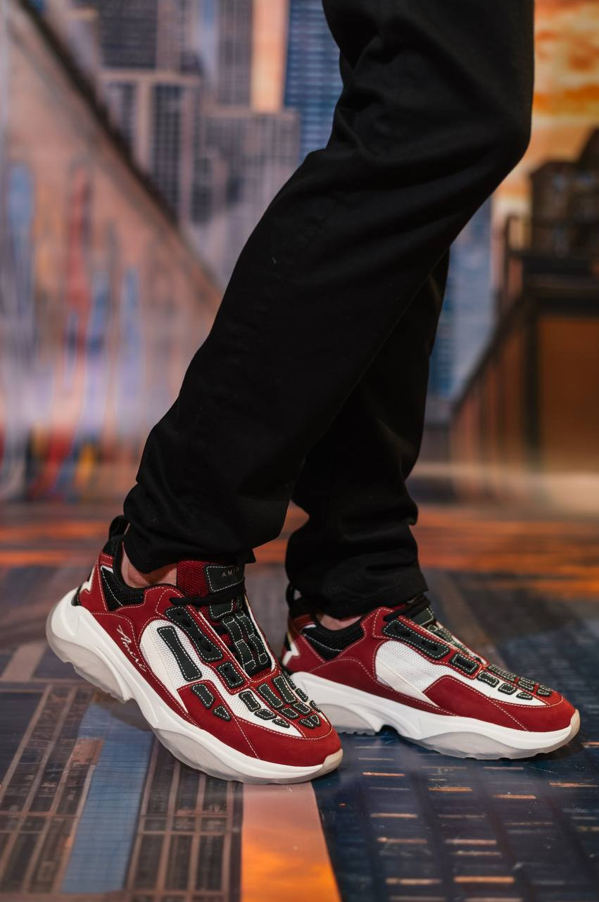 Image 6 AMIRI Bone Runner burgundy combo sneakers AMFOSR1091