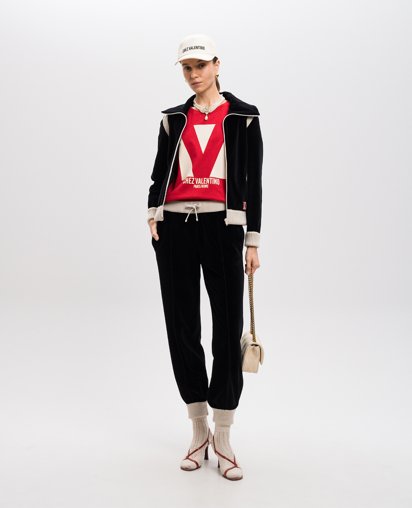 Image 2 Valentino Red t-shirt with CHEZ VALENTINO print 6B3MG24H95W