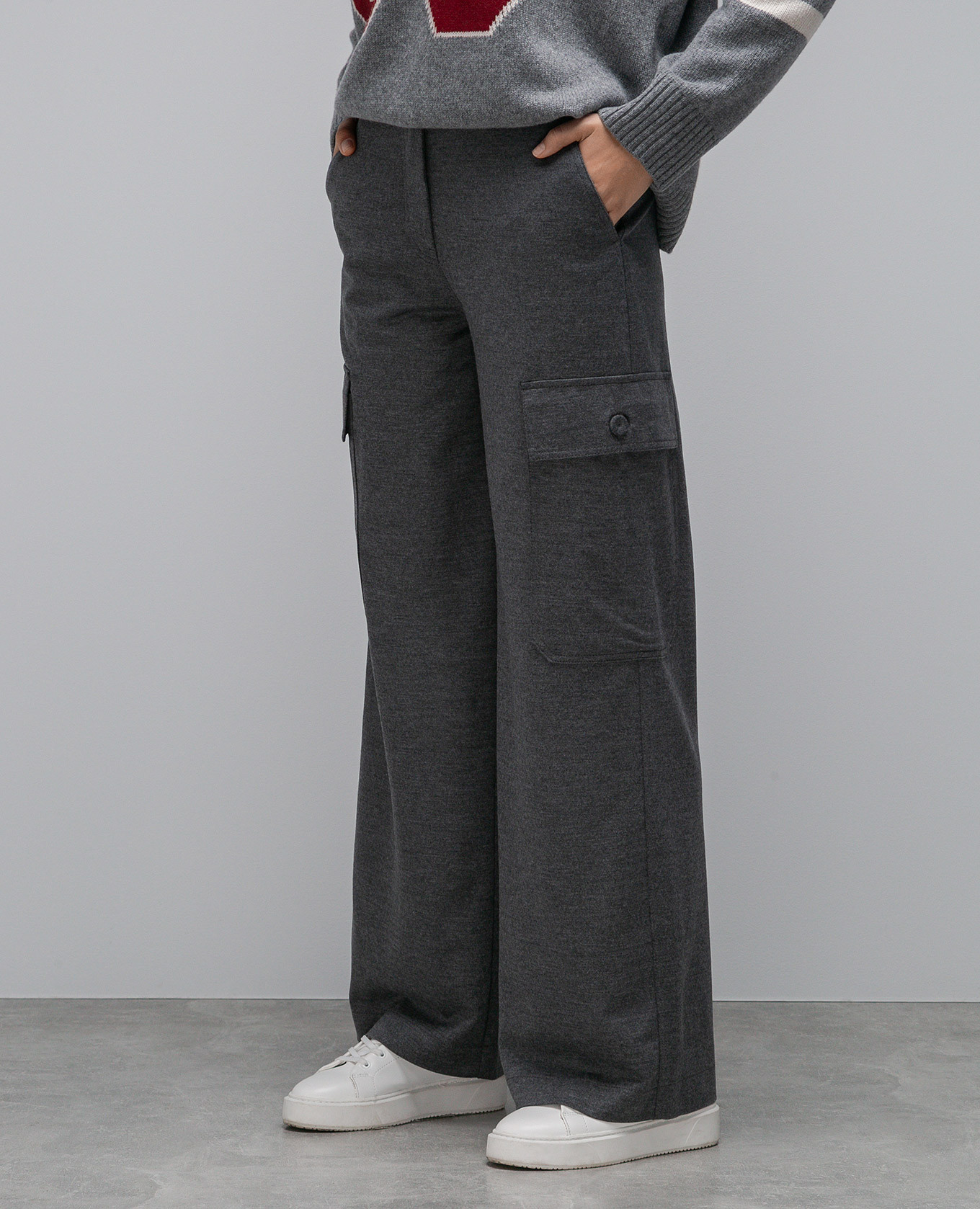 Image 3 Max Mara Gray Orlando wool cargo ORLANDA