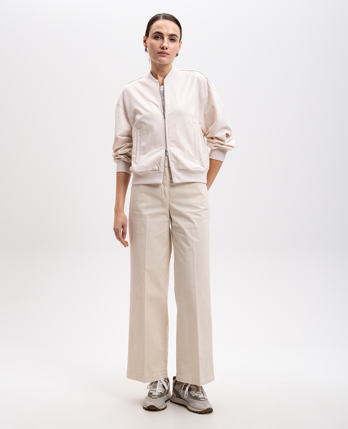 Image 2 Peserico Beige melange sports jacket with monil chain S12550J002379