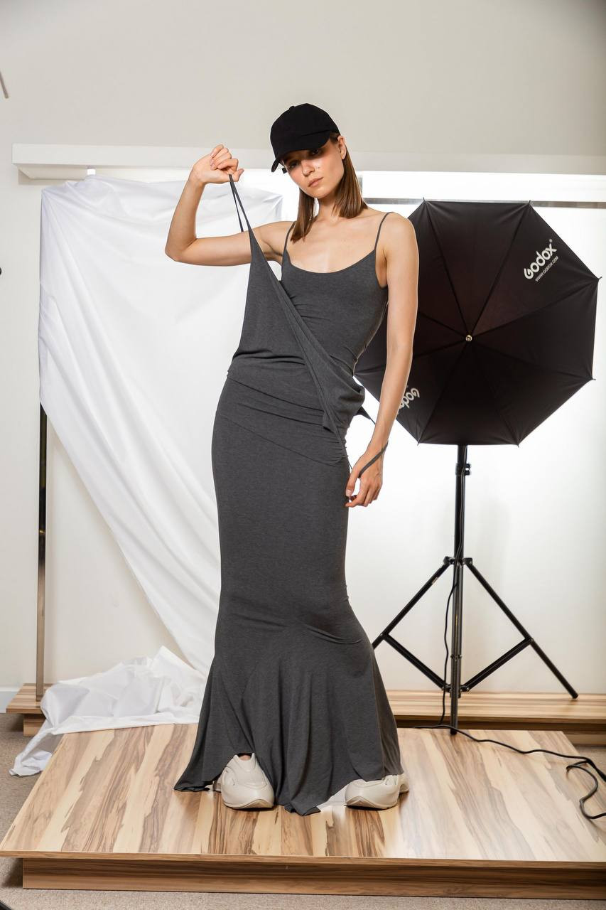Image 7 The Attico Gray midi dress 246WCM121V082