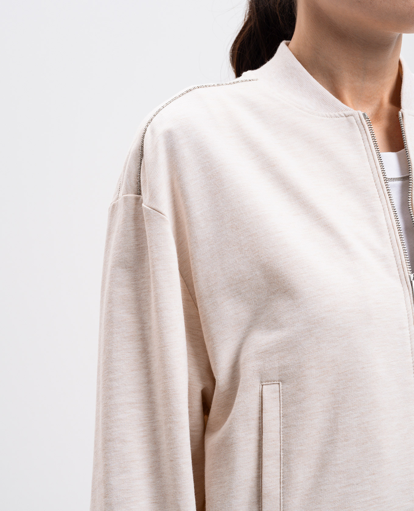 Image 5 Peserico Beige melange sports jacket with monil chain S12550J002379