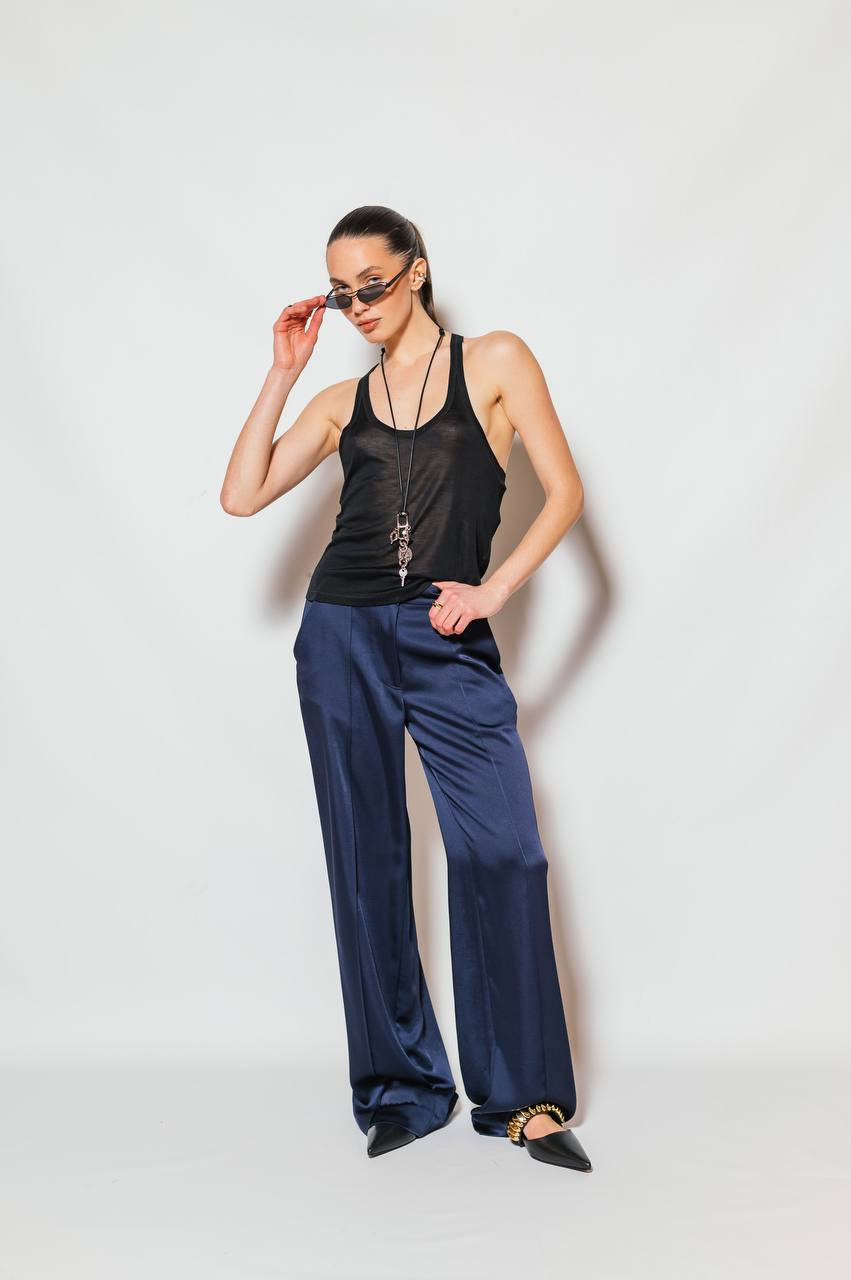 Image 6 Tom Ford Black silk top with metallic logo TSJ565JEX078