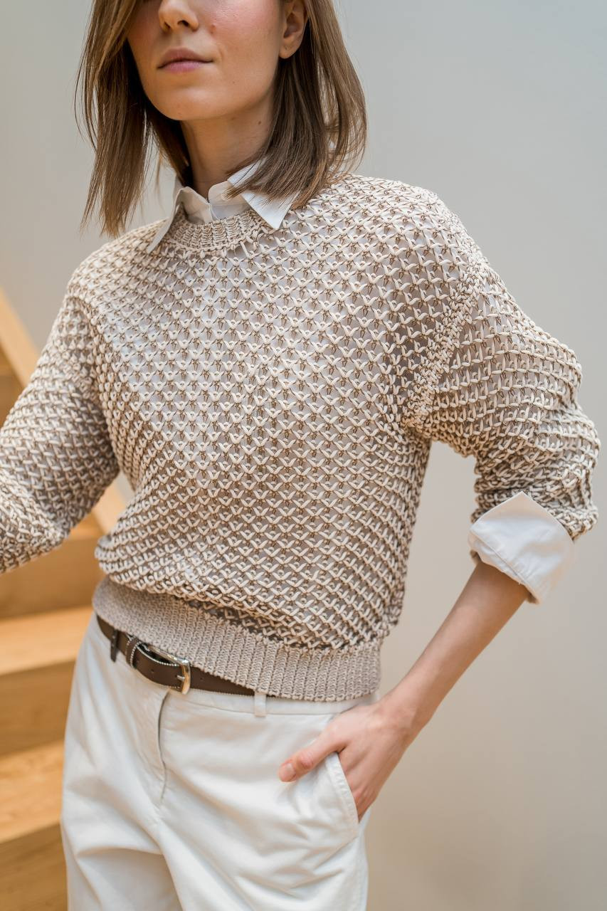 Image 6 Peserico White jumper with lurex S99785F03A9266