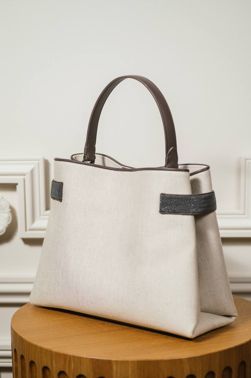 Image 5 Brunello Cucinelli Beige Essence bag with monil chain MB03D2503