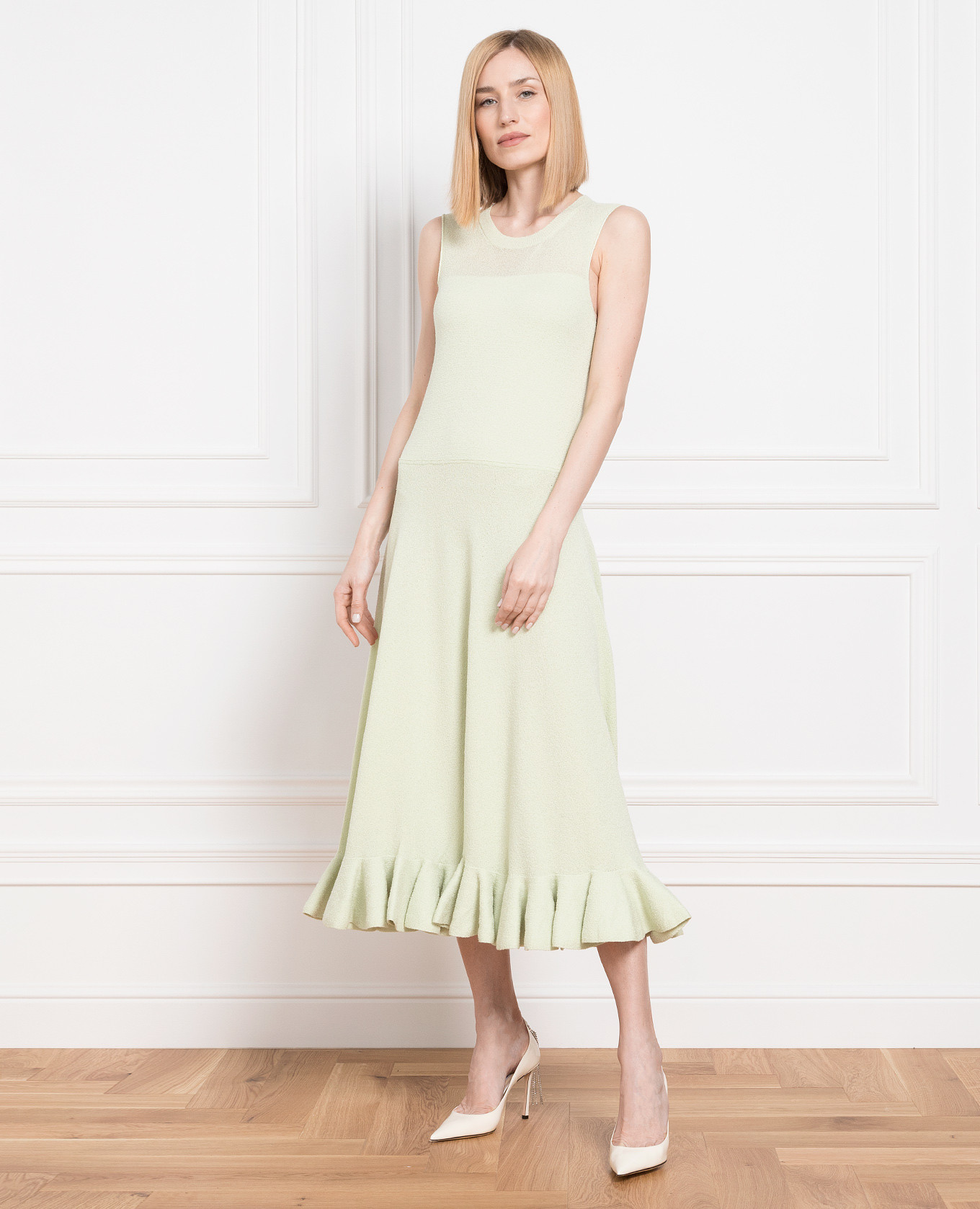 Image 2 Jil Sander Light green dress with frill JSPU754060WUY25418