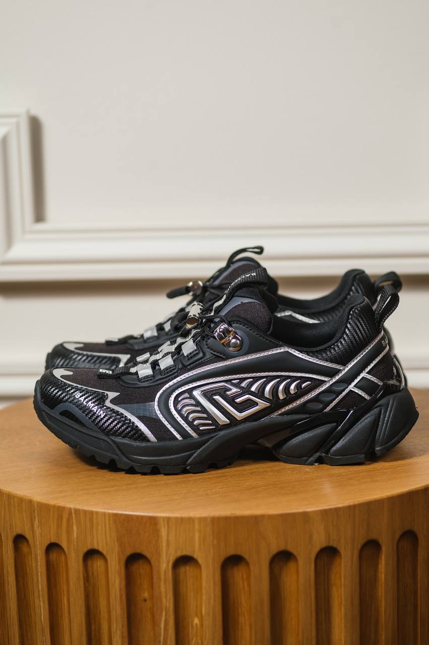 Image 6 Balmain Black Cosmic Dust sneakers with logo EN1VI733TTAR