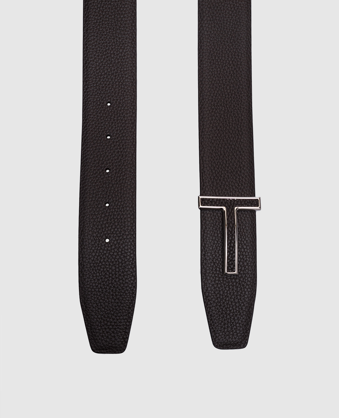 Image 2 Tom Ford Brown leather belt with monogram logo TB248LCL237S