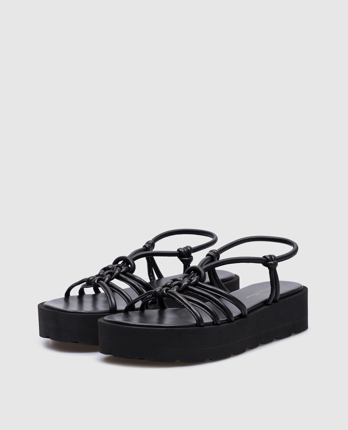 Image 2 Gianvito Rossi Black leather sandals HEBE G3252205GOM