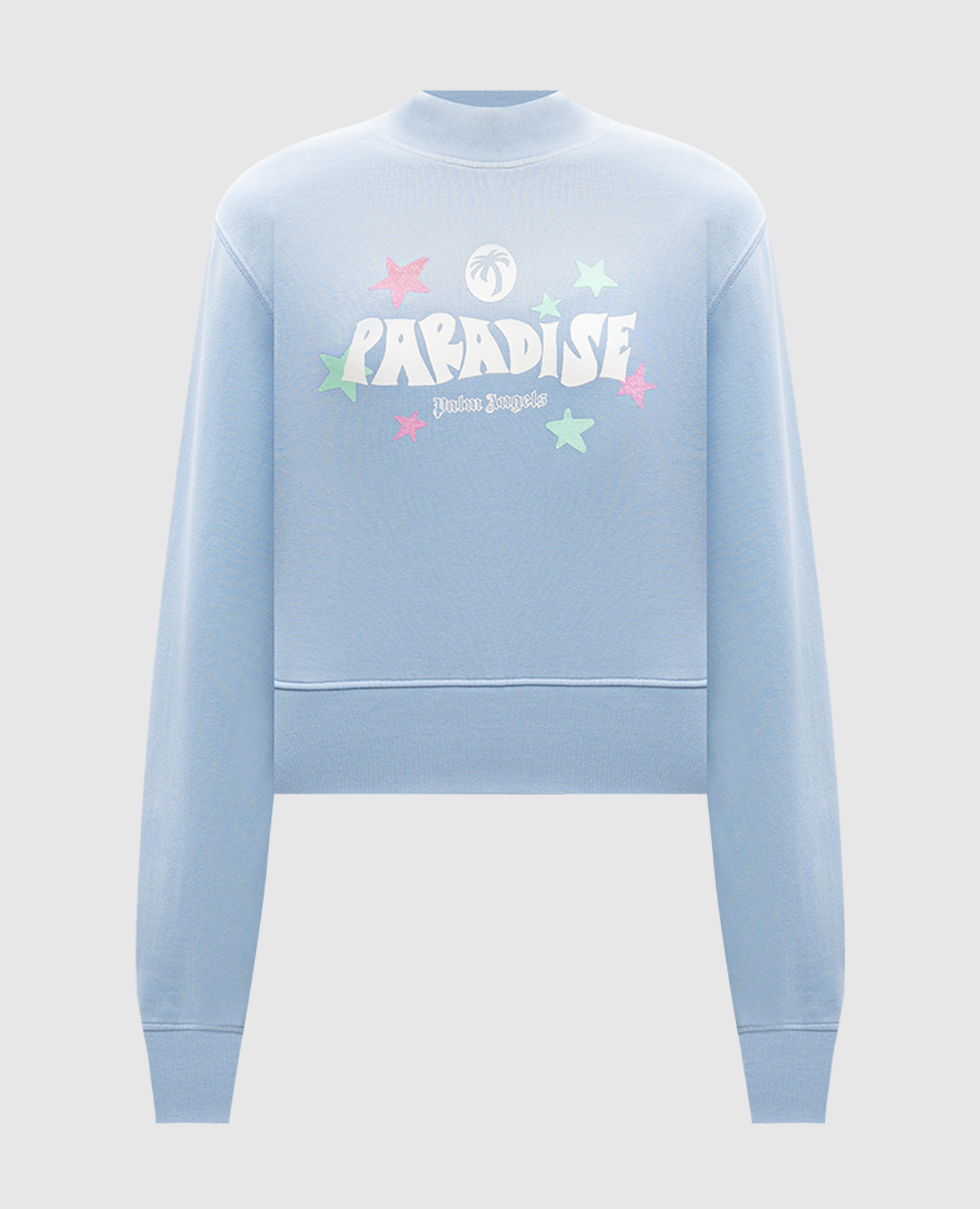 Palm Angels Paradise blue cropped sweatshirt