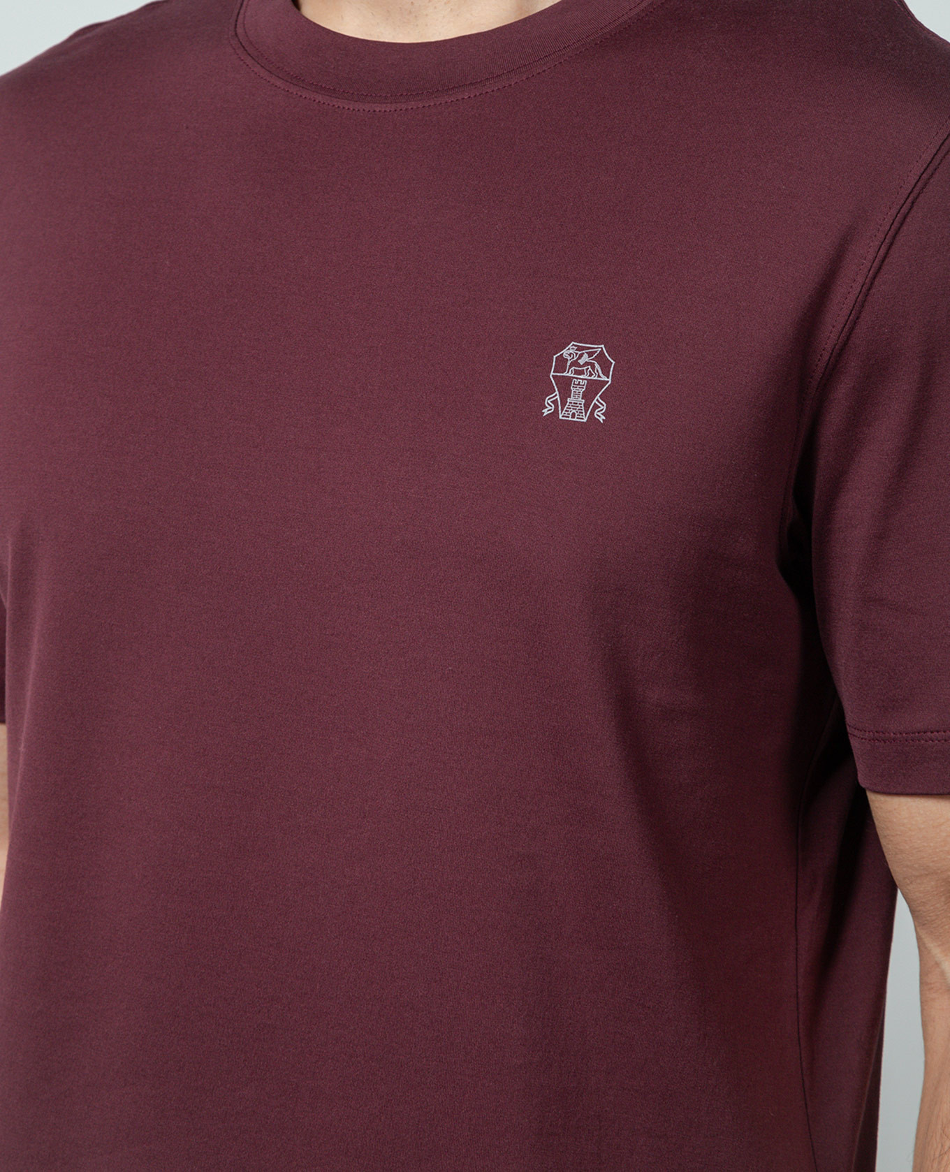 Image 5 Brunello Cucinelli Burgundy t-shirt with logo print M0B138440
