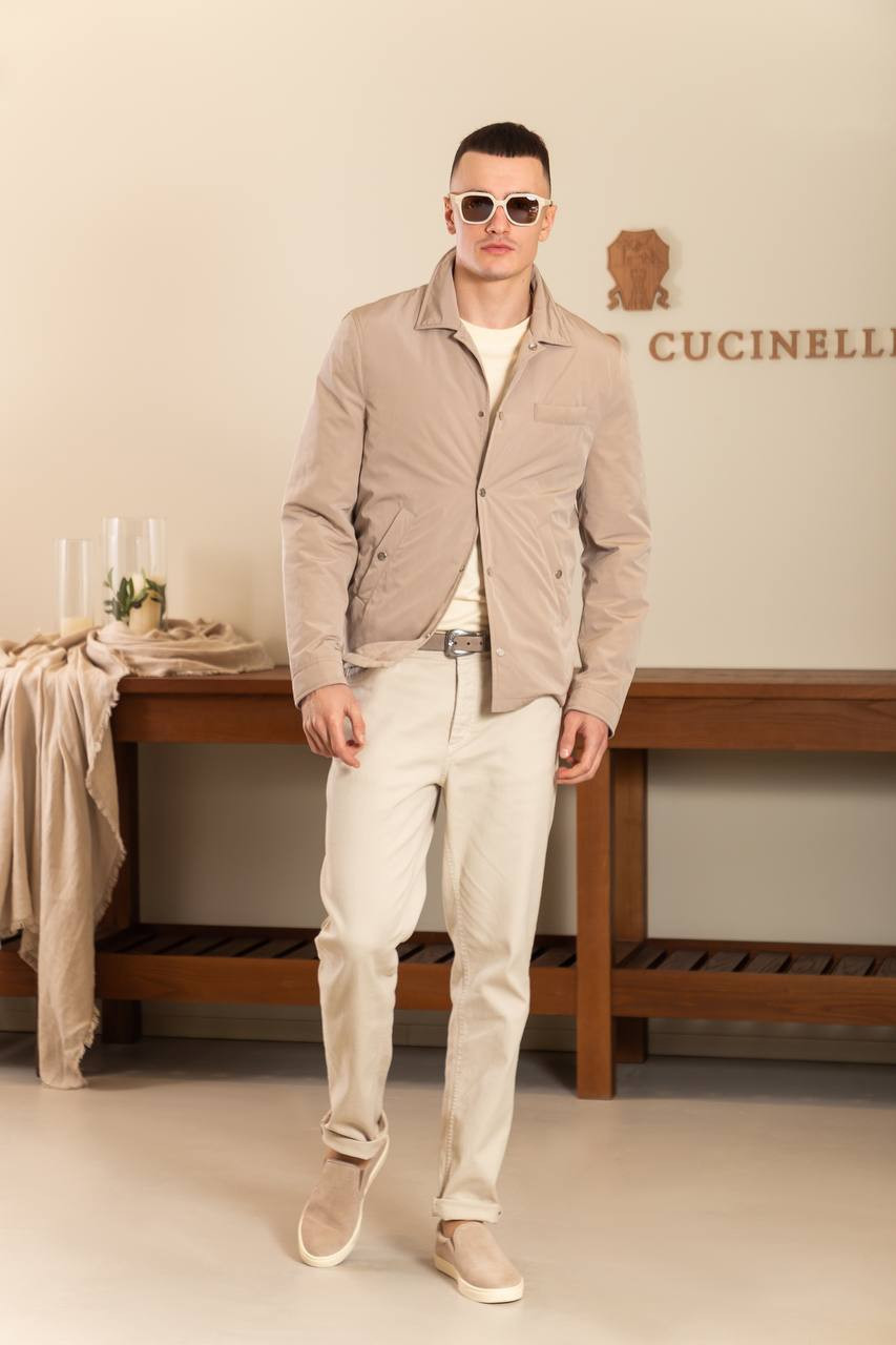 Image 6 Brunello Cucinelli Beige jacket with logo emblem MD4796465
