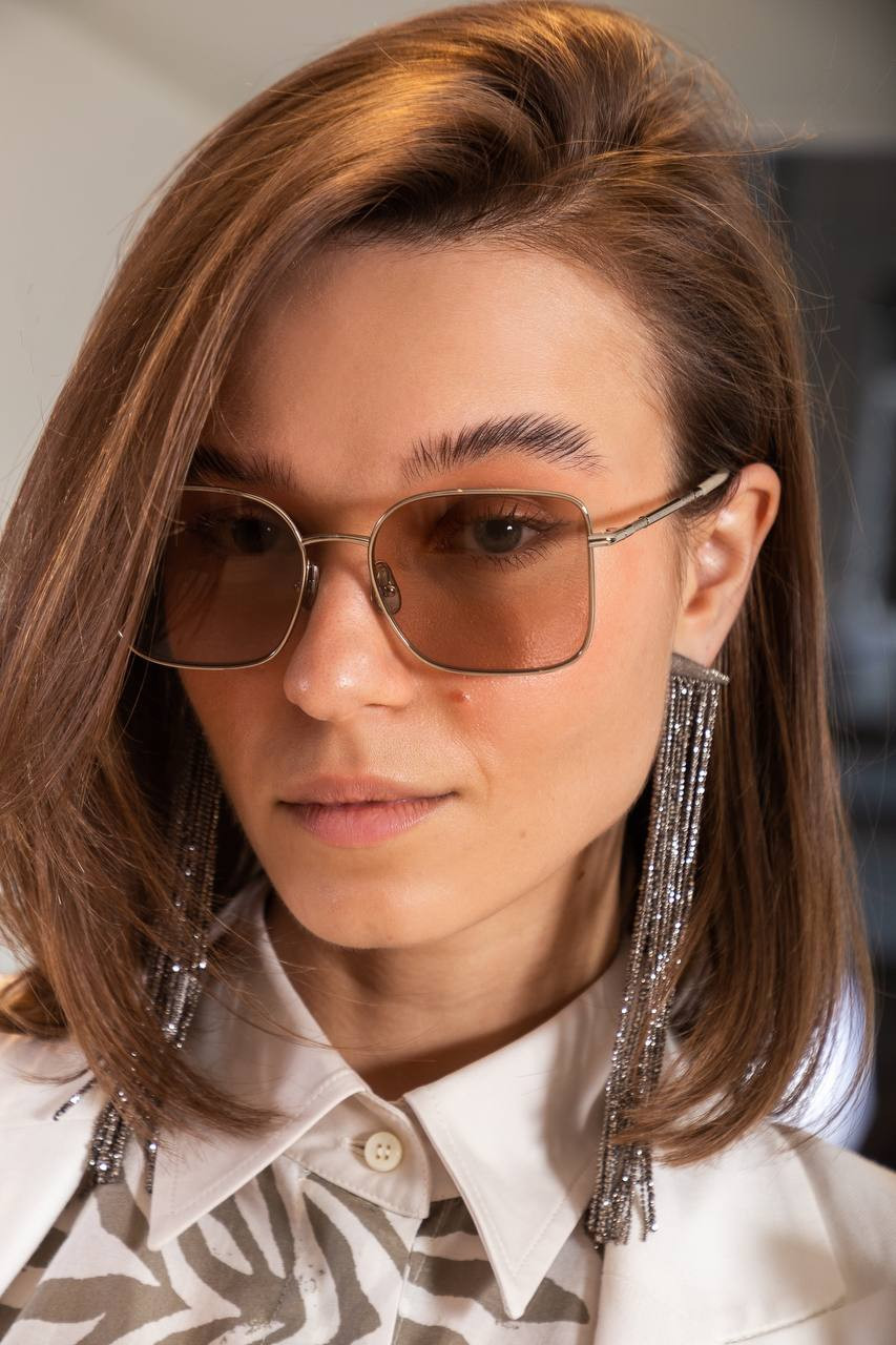 Image 6 Brunello Cucinelli Timeless Reflections Silver Sunglasses with Logo Engraving MOCTRAMV04