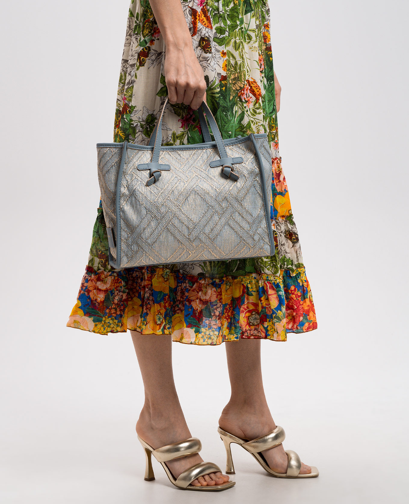 Image 2 Gianni Chiarini Marcella blue geometric tote bag BS9752CAPRI