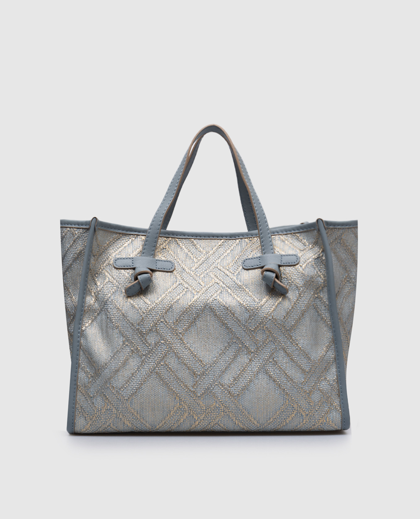 Gianni Chiarini Marcella blue geometric tote bag