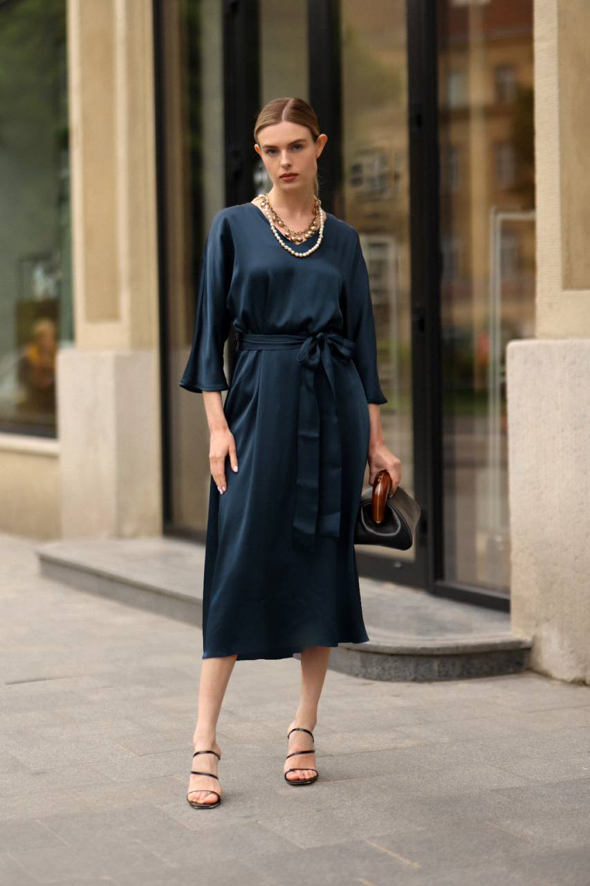 Image 6 Max Mara Blue midi dress PANTERA