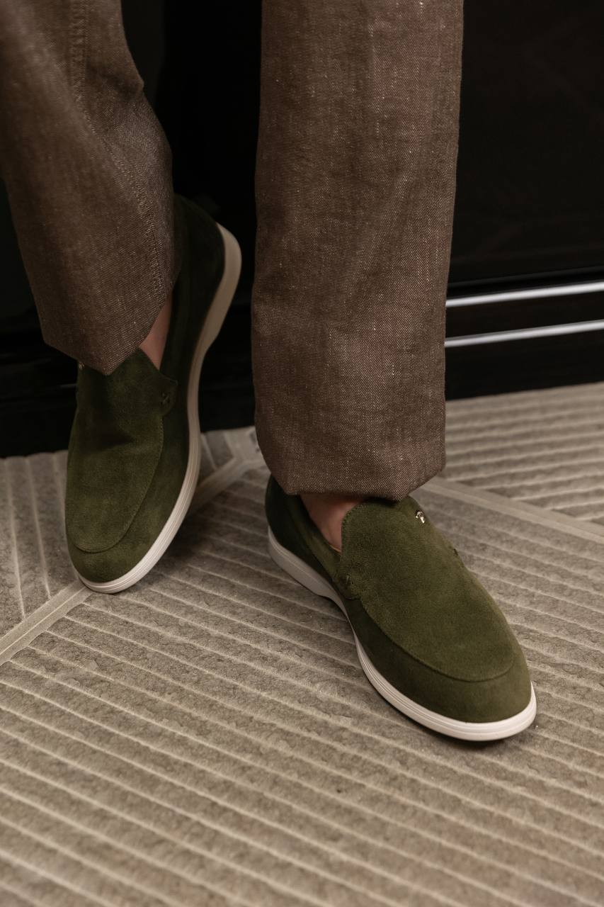 Image 6 Stefano Ricci Green suede loafers with logo patch UC64G2287SDP