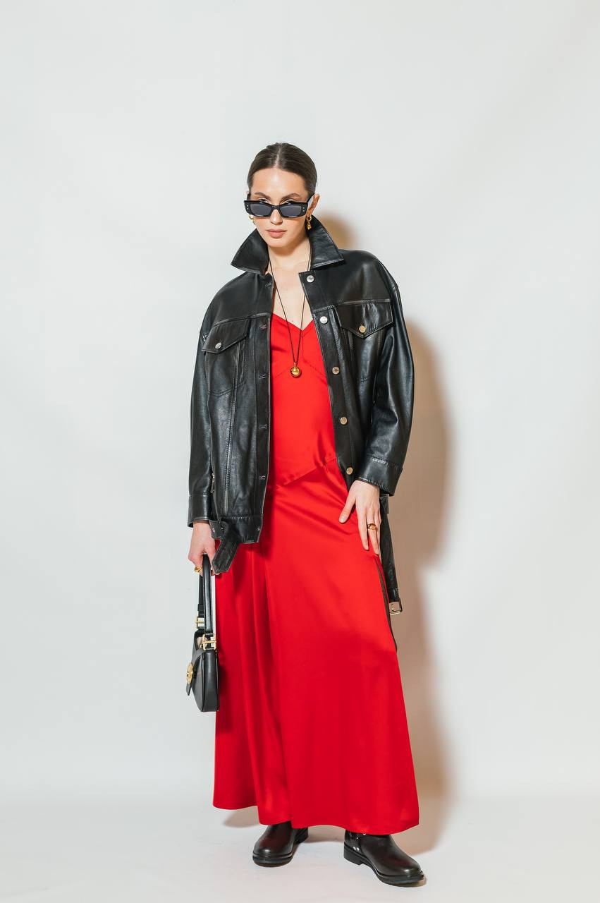 Image 6 Max & Co Red dress SASIA with slit SASIA
