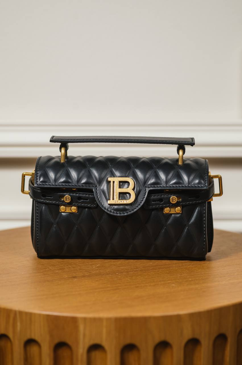 Image 5 Balmain Black leather B-Buzz bag with logo EN1AE742LHLB