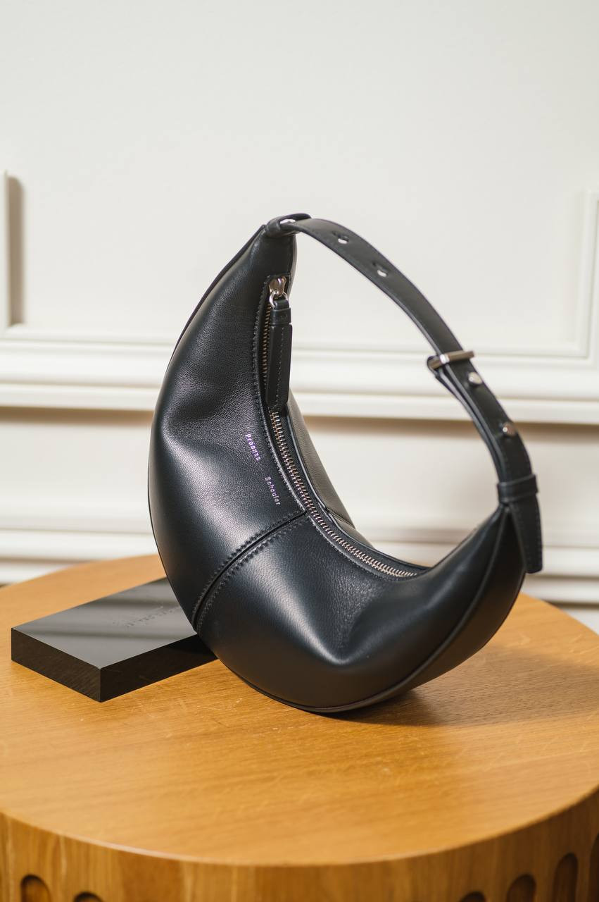 Image 7 PROENZA SCHOULER Black leather hobo bag with logo HB251084L016S