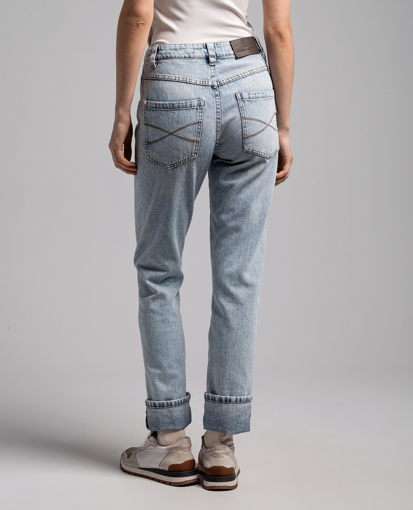 Image 4 Brunello Cucinelli Blue jeans with monil chain M0H72P5797