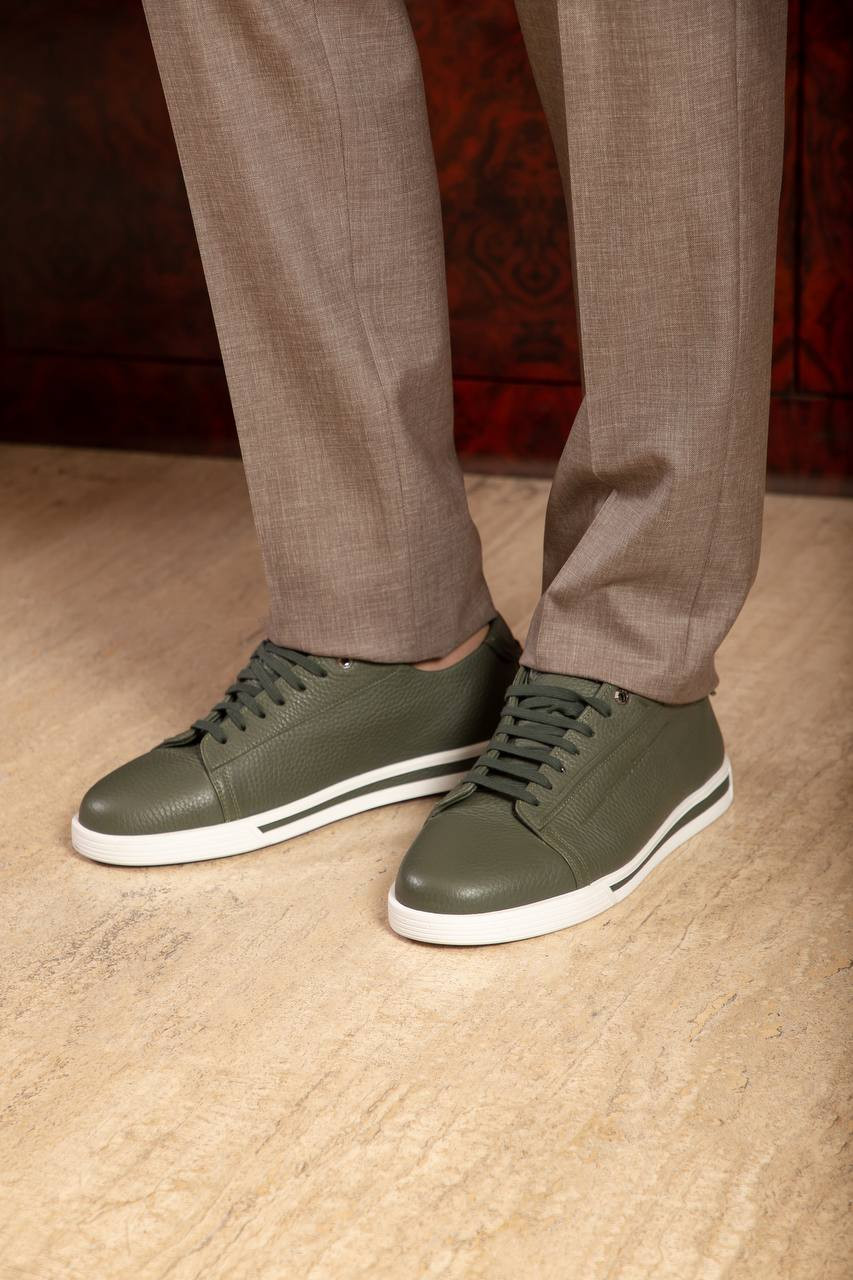 Image 6 Stefano Ricci Green leather sneakers with logo UV33G6586VD
