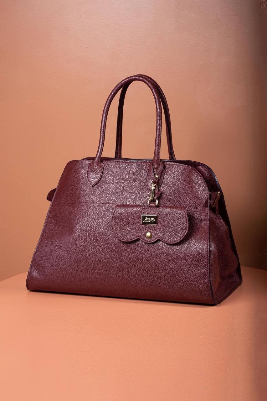 Image 10 Babe Pay Pls Burgundy leather trapeze bag 6243