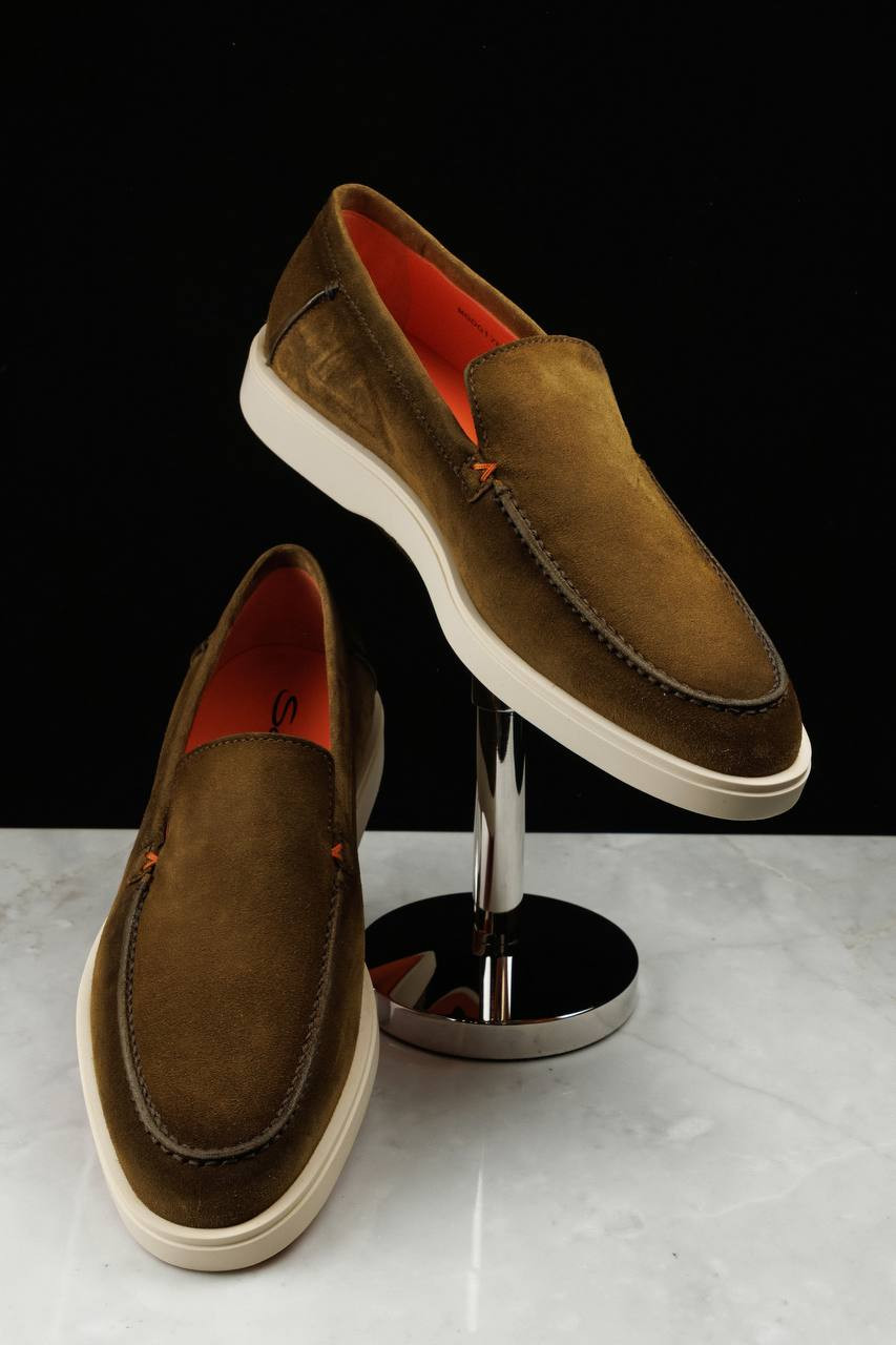 Image 6 Santoni Green suede loafers BOTANIST A GEXV84 MGDG17824TICBGEX