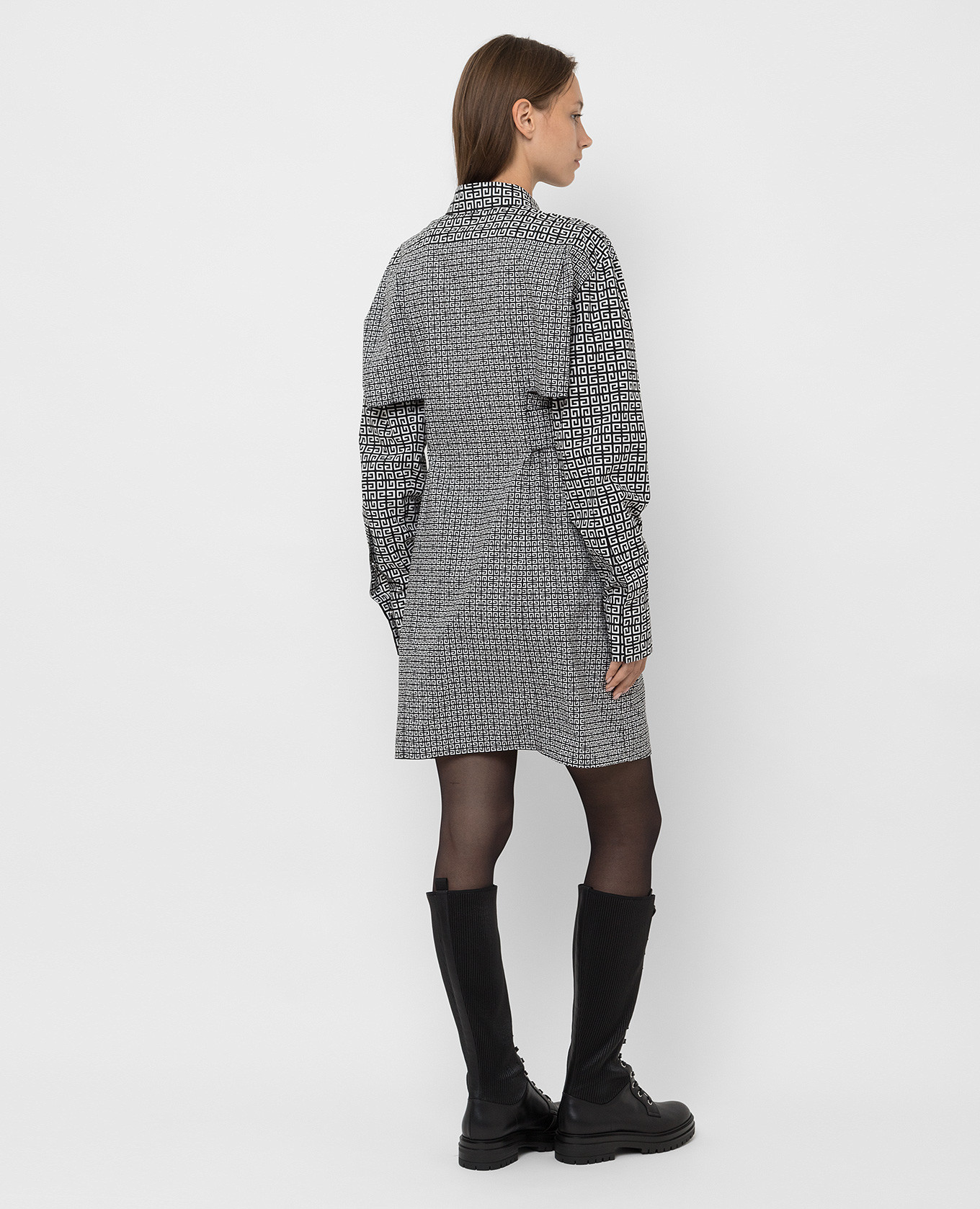 Image 4 Givenchy Shirt dress with logo monogram cutouts BW215313UC