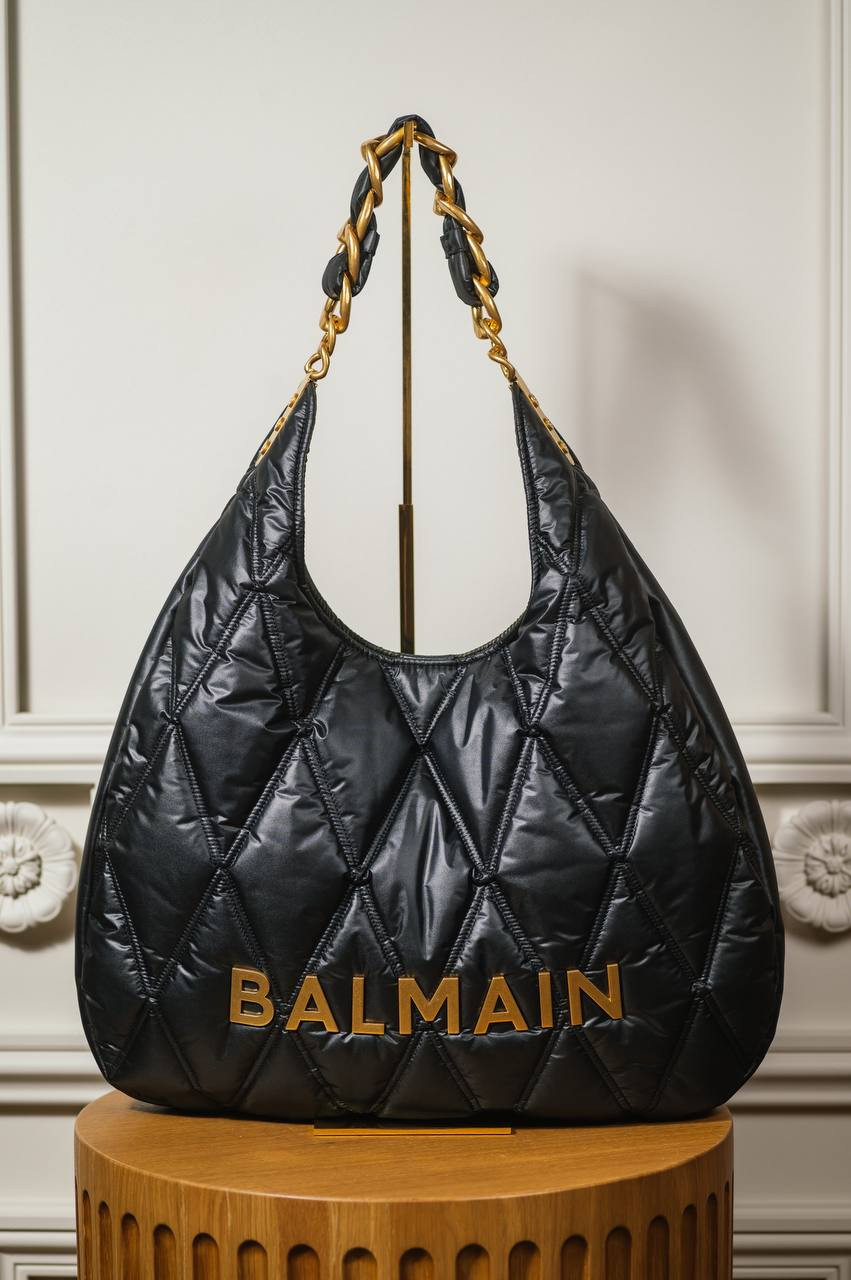 Image 6 Balmain Black quilted logo tote bag EN1BT929TNDT