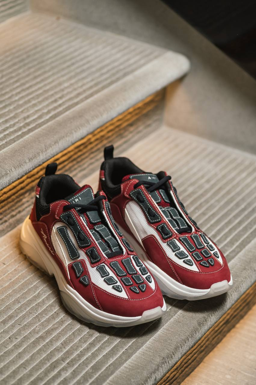 Image 7 AMIRI Bone Runner burgundy combo sneakers AMFOSR1091