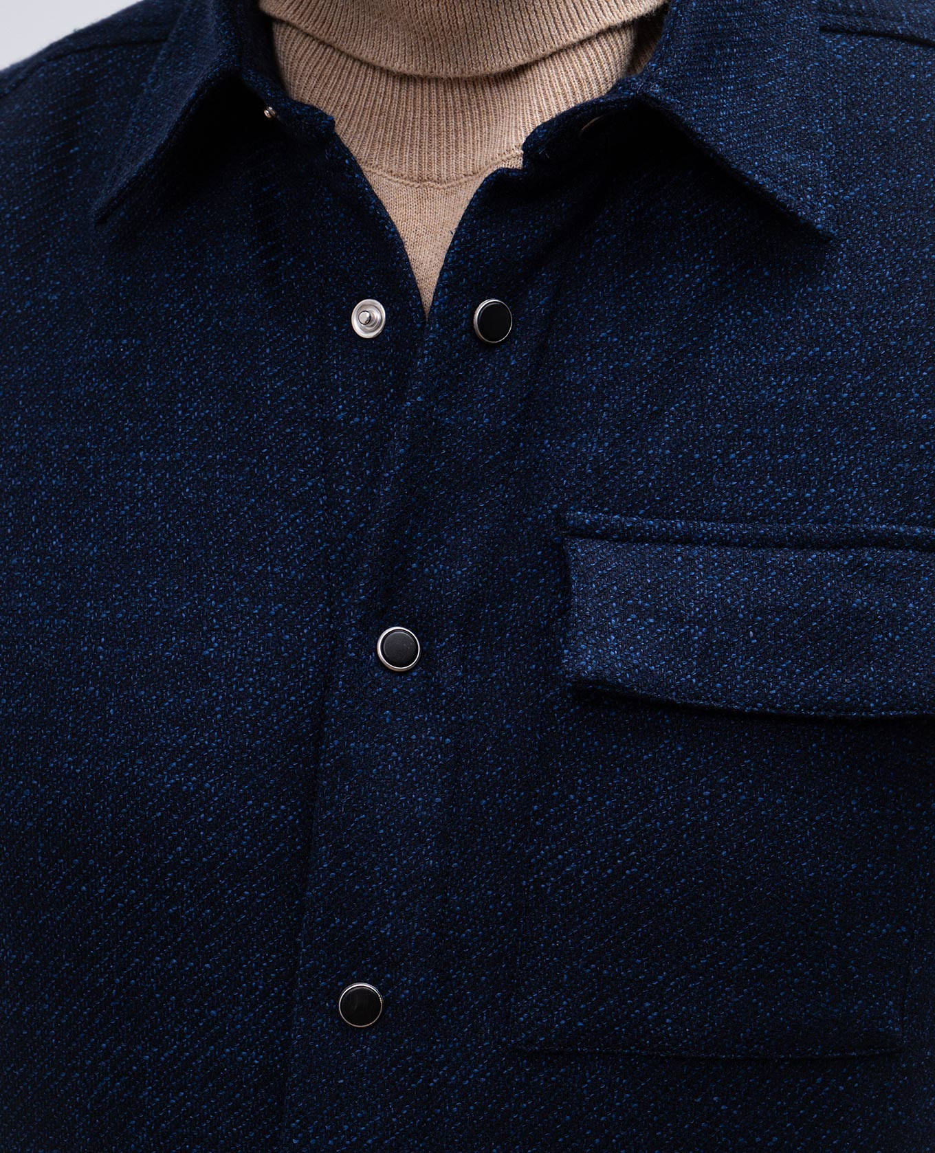 Image 5 Kiton Blue shirt with wool and silk UMCBUBAK0170E