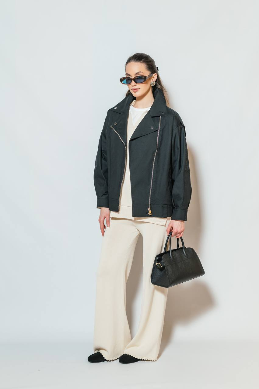 Image 6 Twinset Actitude Black biker jacket 251AP2052