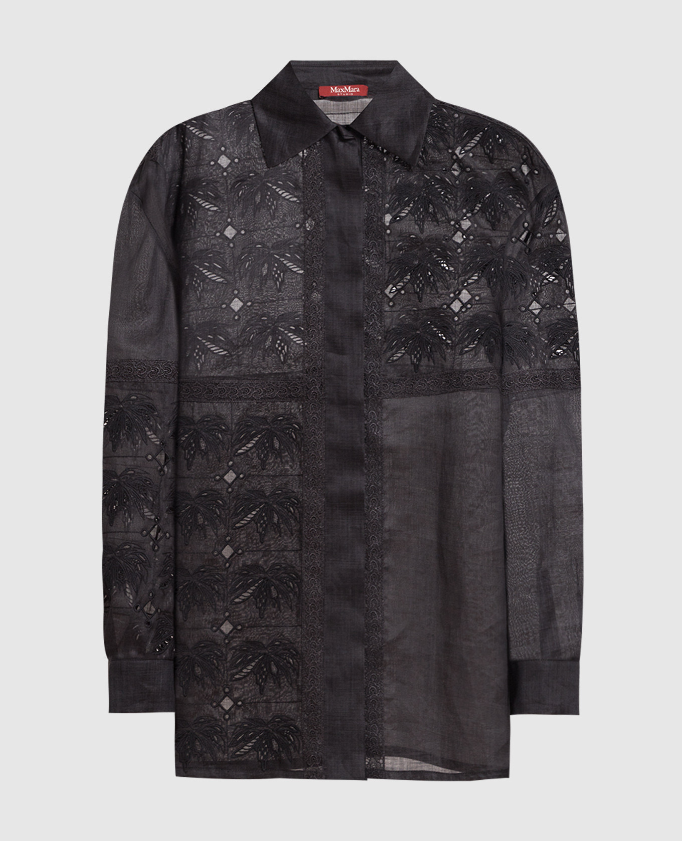 Max Mara Orvieto black shirt with embroidery
