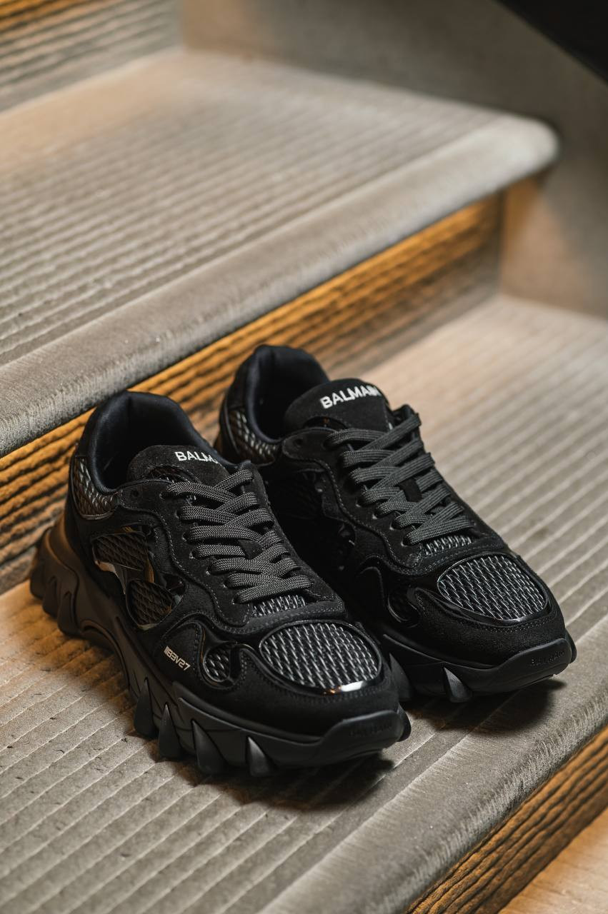 Image 7 Balmain Black B-East combination sneakers DM1VI327THPC