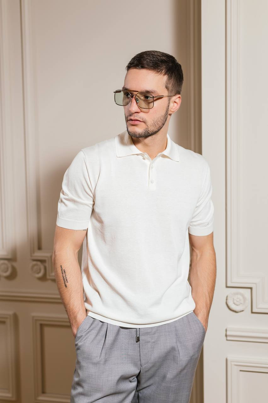 Image 6 Agnona White silk polo with logo K309U150Q1810