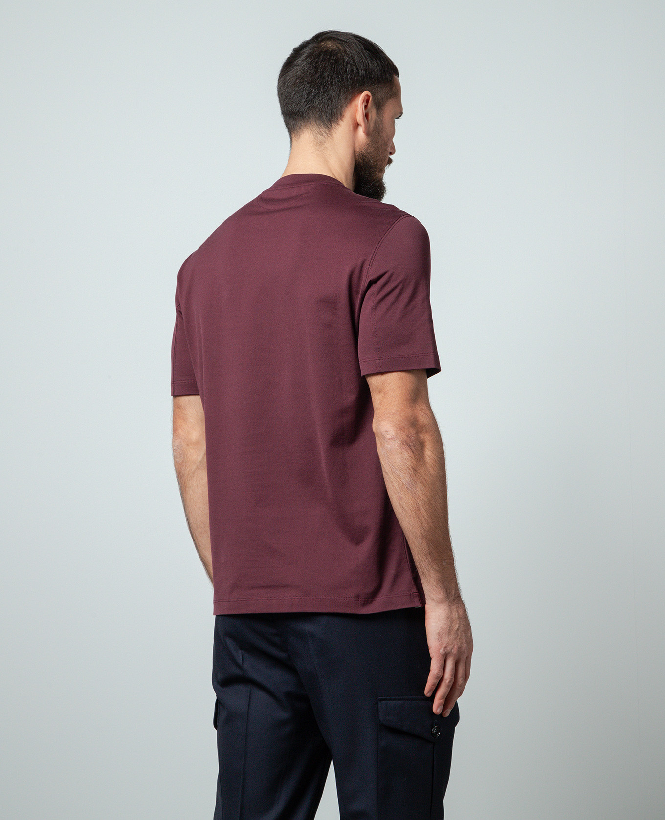 Image 4 Brunello Cucinelli Burgundy t-shirt with logo print M0B138440