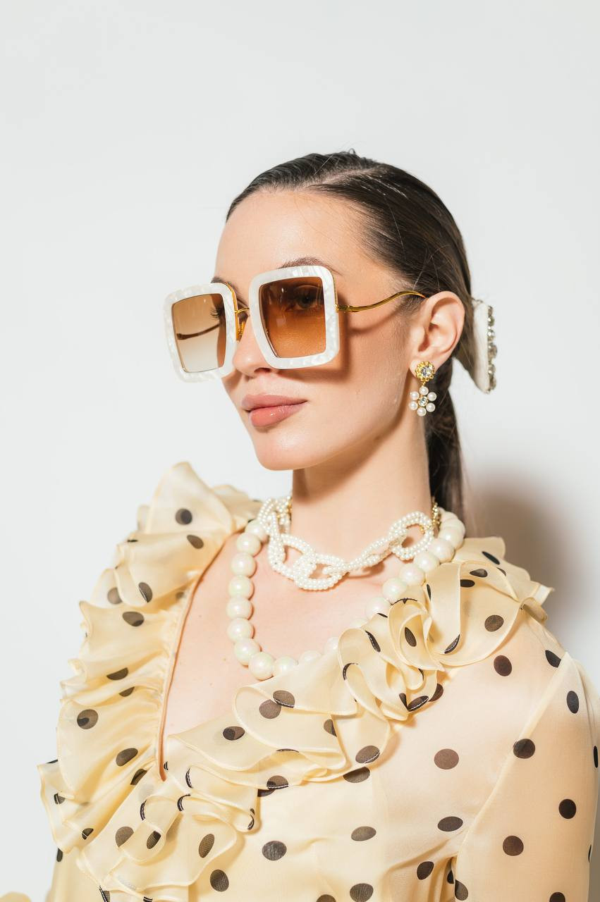 Image 6 Anna-Karin Karlsson Beaming Sky 24K Gold Plated White Sunglasses S2115212