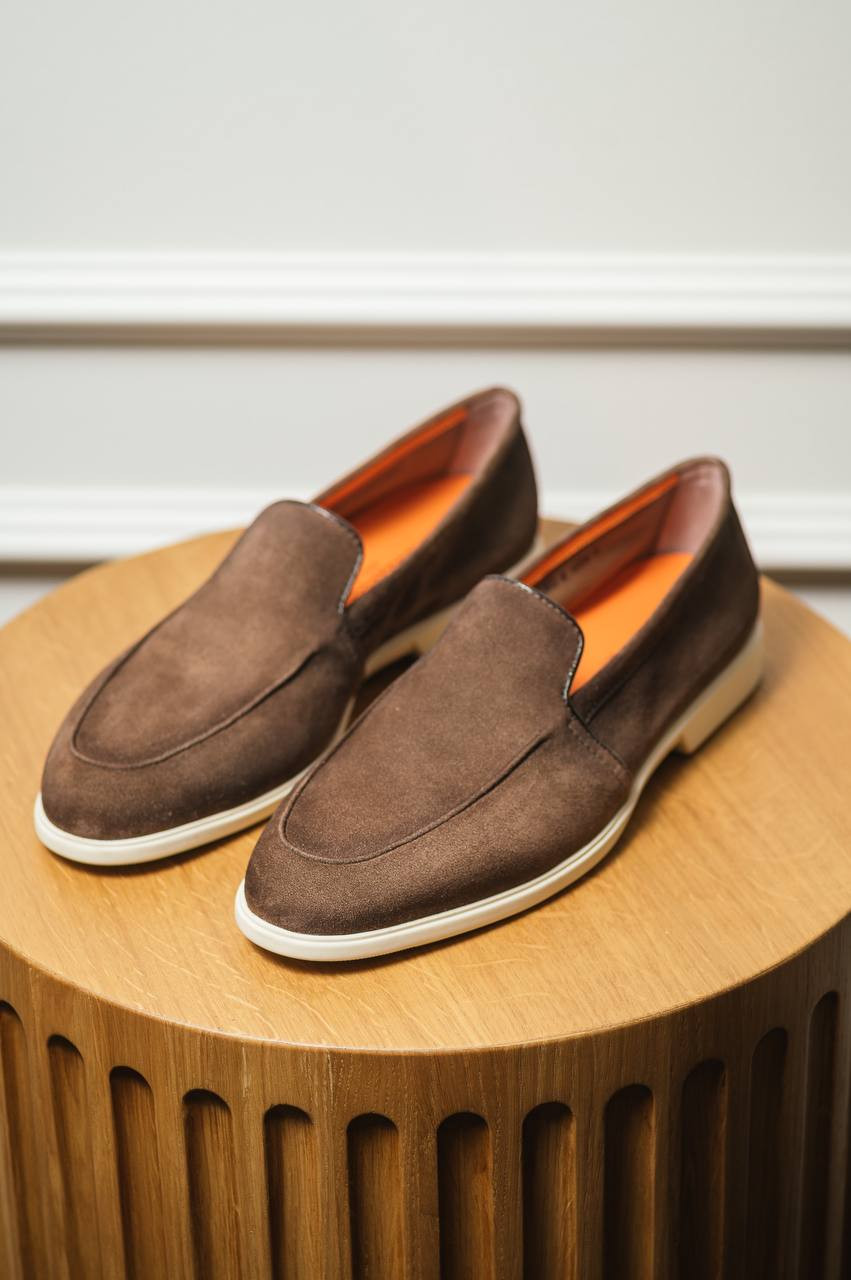 Image 6 Santoni Brown suede loafers MALIBU LF MGAG18829TICSEAA