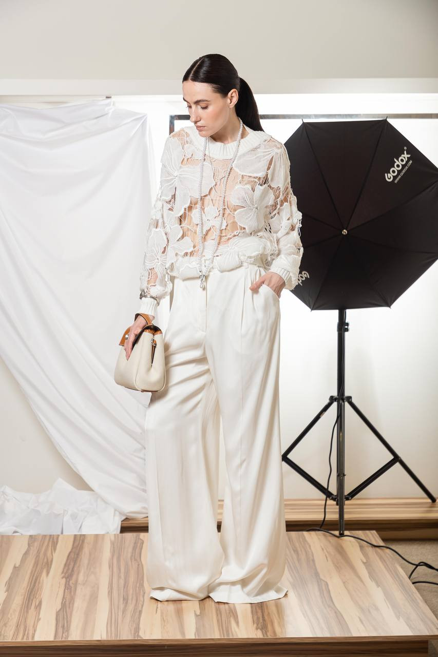 Image 6 Dondup White openwork sweater DT321M00922DXXX