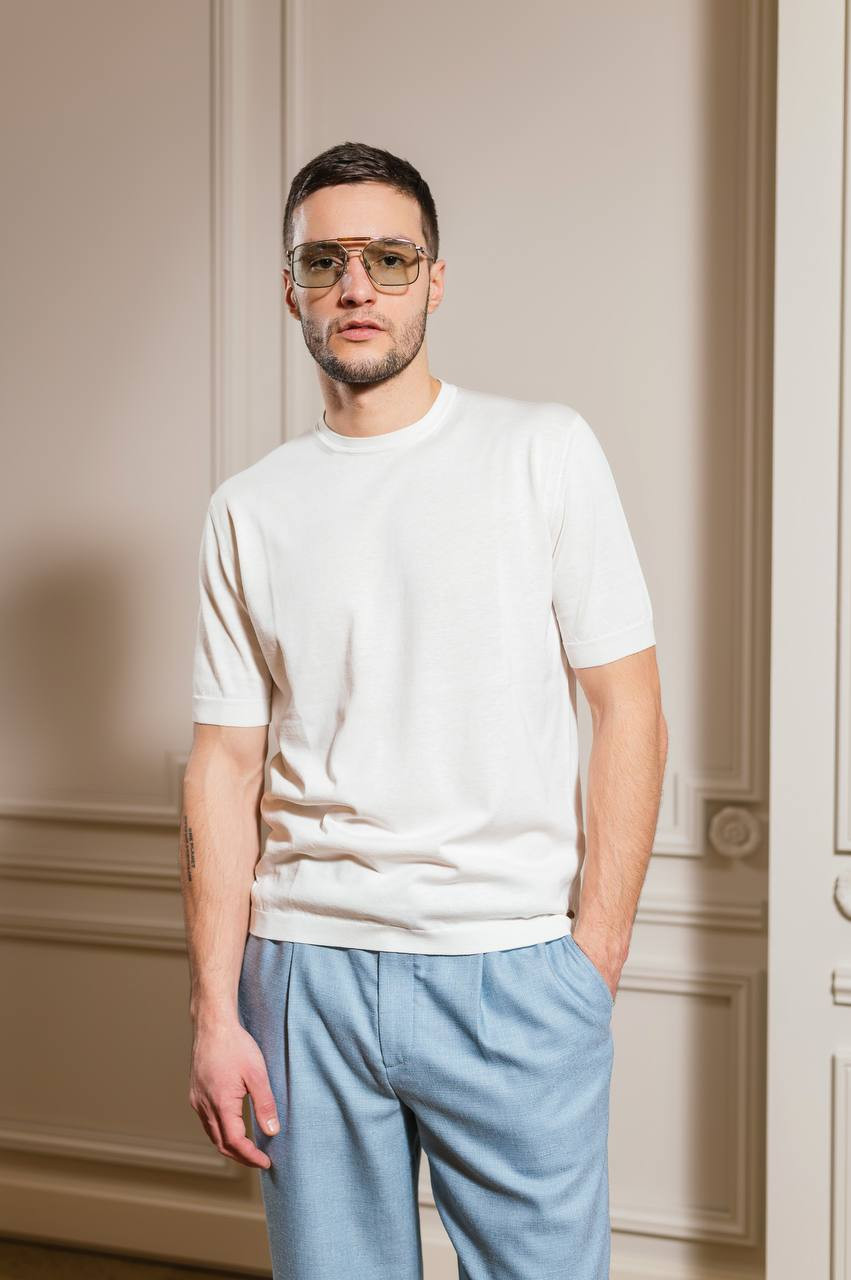 Image 6 Agnona White silk t-shirt with logo K102U050Q1810