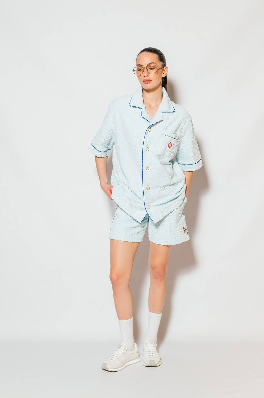 Image 6 Casablanca Blue terry shirt with logo patch UWPS25SH08501