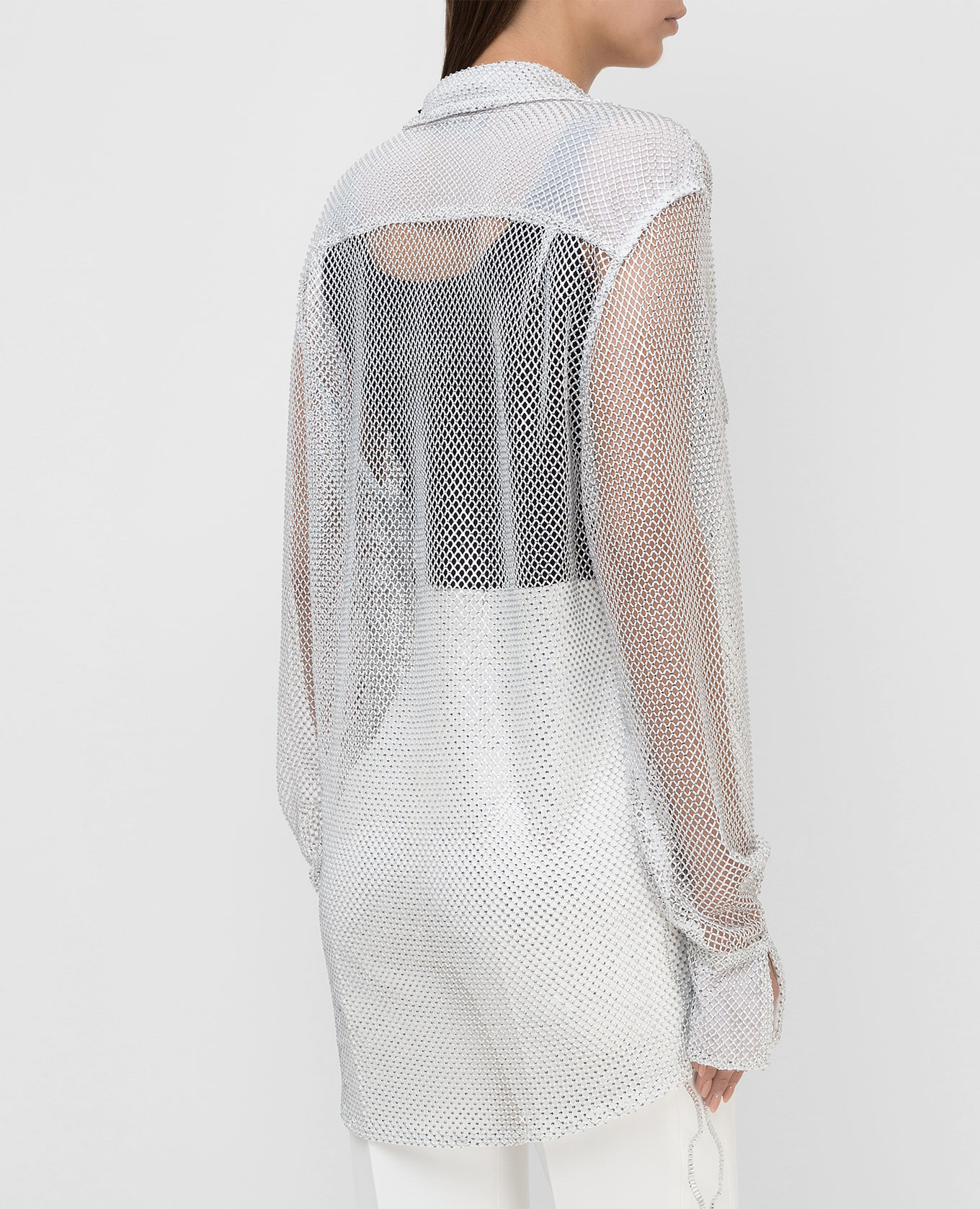 Image 4 David Koma Mesh shirt with crystals SS21DK47T