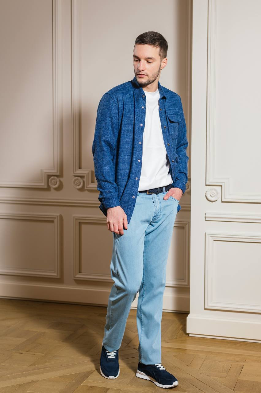 Image 6 Scissor Scriptor Costantino blue jeans with logo patch COSTANTINOT13536S52