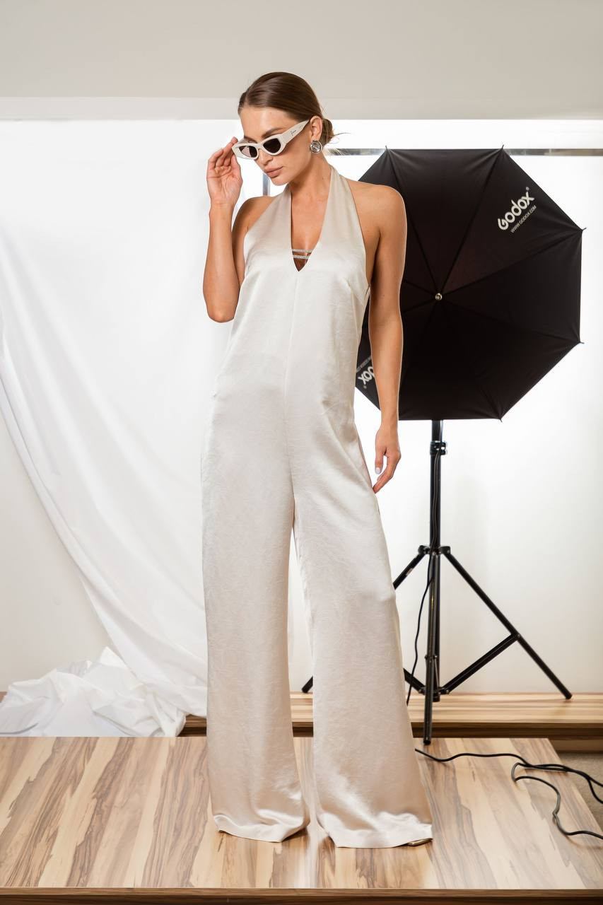 Image 6 Peserico Beige jumpsuit with monil chain E0234101507