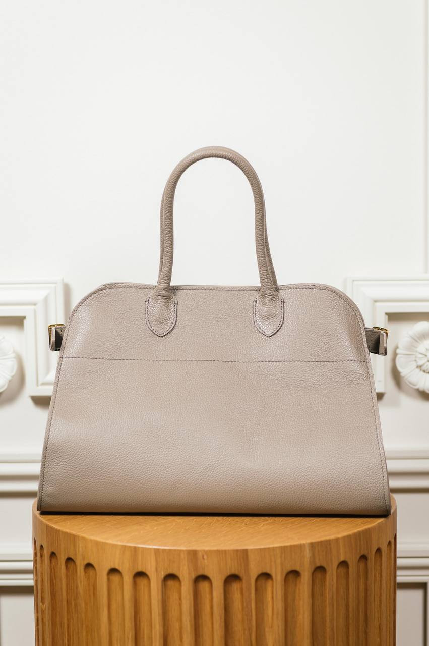 Image 5 Babe Pay Pls Beige leather trapeze bag 6243