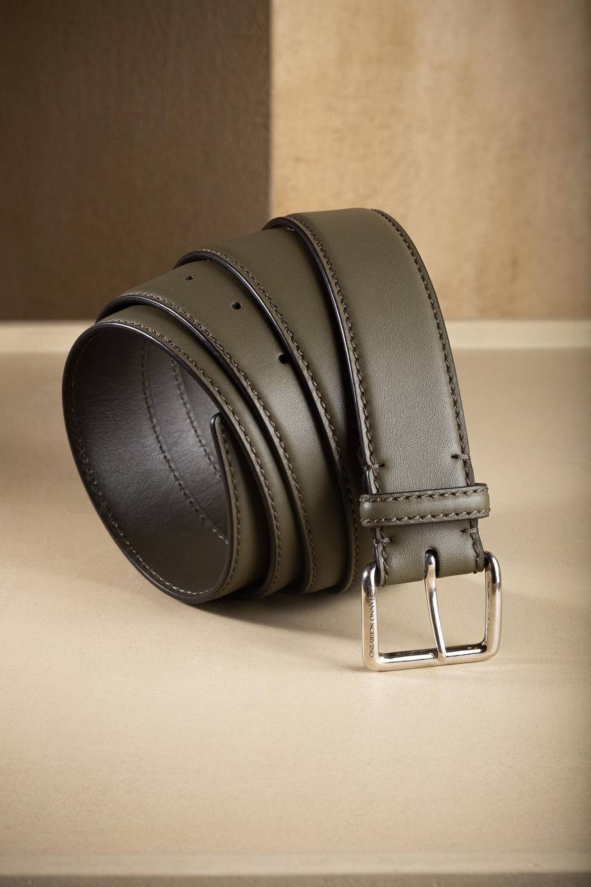 Image 6 Ermanno Scervino Khaki leather belt D453T725SYI