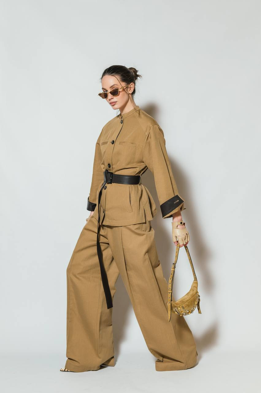 Image 6 Yves Salomon Brown linen pants 25EYP037XXCOLI