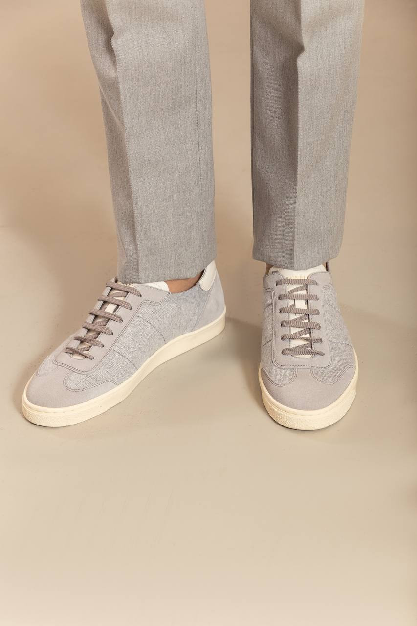 Image 6 Brunello Cucinelli Grey combination sneakers with logo MZUKVTN286